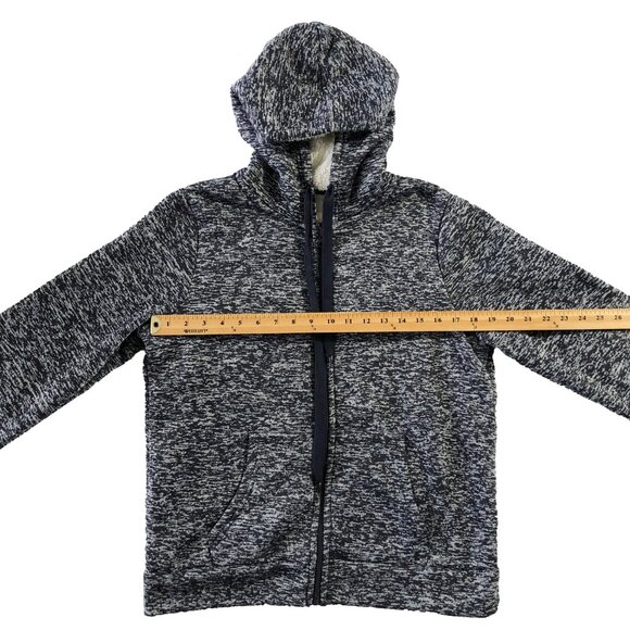 Spark Womens Size L Black Gray Polyester Fleece Hooded Jacket - Picture 4 of 8